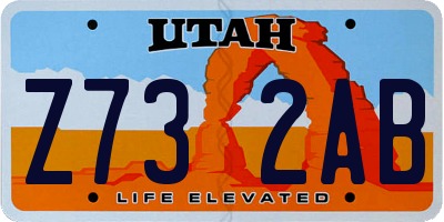 UT license plate Z732AB