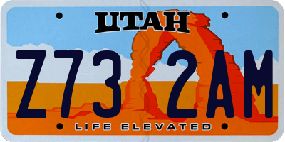 UT license plate Z732AM