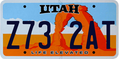 UT license plate Z732AT