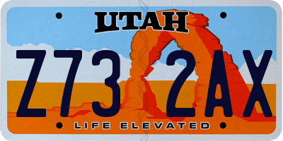 UT license plate Z732AX