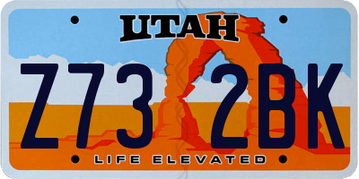UT license plate Z732BK
