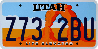 UT license plate Z732BU