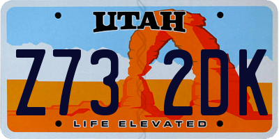 UT license plate Z732DK