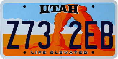 UT license plate Z732EB