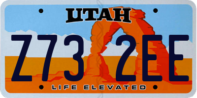 UT license plate Z732EE