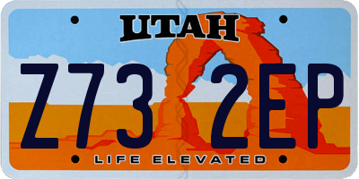 UT license plate Z732EP