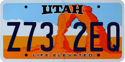 UT license plate Z732EQ