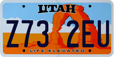 UT license plate Z732EU