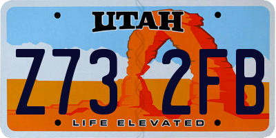 UT license plate Z732FB