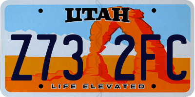 UT license plate Z732FC