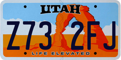 UT license plate Z732FJ