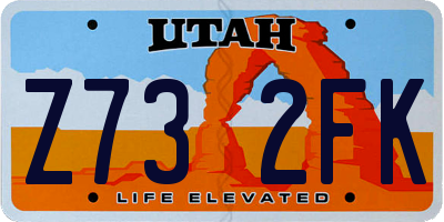 UT license plate Z732FK