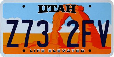UT license plate Z732FV