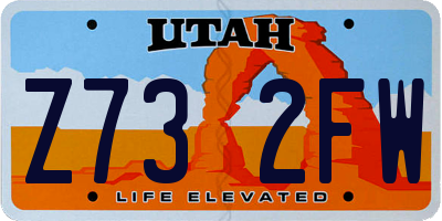 UT license plate Z732FW