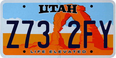 UT license plate Z732FY