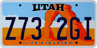 UT license plate Z732GI