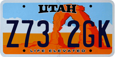 UT license plate Z732GK