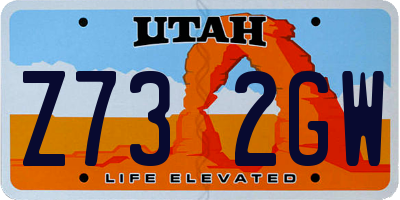 UT license plate Z732GW