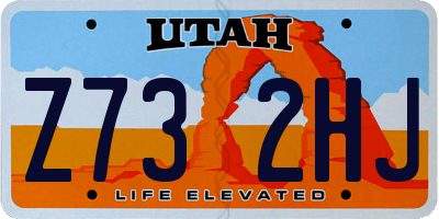 UT license plate Z732HJ