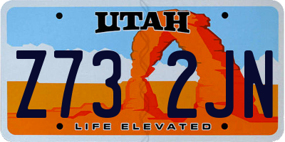 UT license plate Z732JN