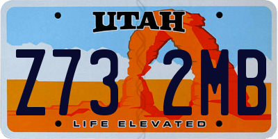 UT license plate Z732MB