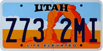 UT license plate Z732MI