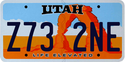 UT license plate Z732NE
