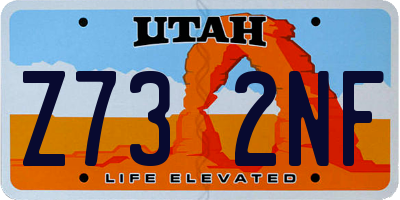 UT license plate Z732NF
