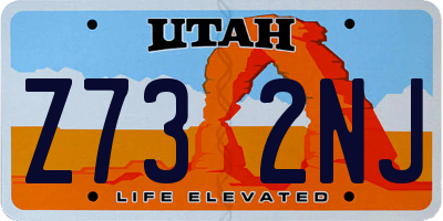 UT license plate Z732NJ