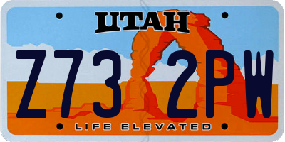 UT license plate Z732PW