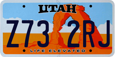 UT license plate Z732RJ