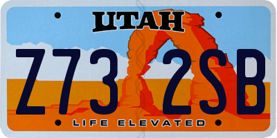 UT license plate Z732SB