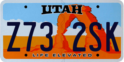 UT license plate Z732SK