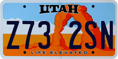 UT license plate Z732SN