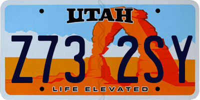 UT license plate Z732SY
