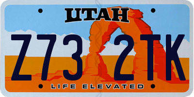 UT license plate Z732TK