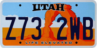 UT license plate Z732WB