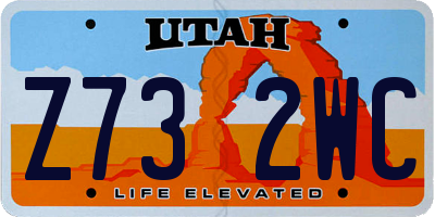 UT license plate Z732WC