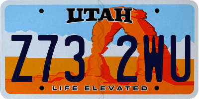 UT license plate Z732WU