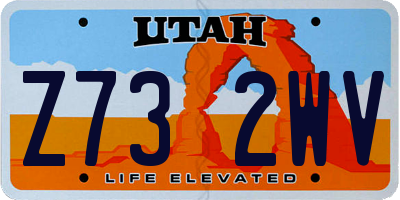 UT license plate Z732WV