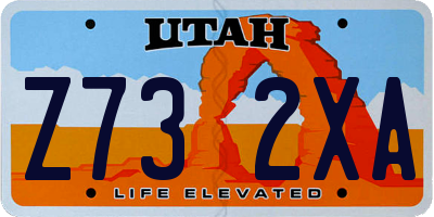 UT license plate Z732XA