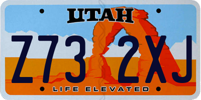 UT license plate Z732XJ