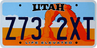 UT license plate Z732XT