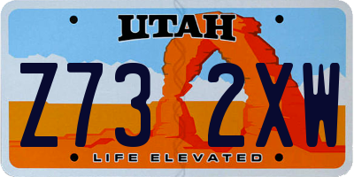 UT license plate Z732XW
