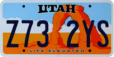 UT license plate Z732YS