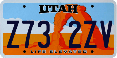 UT license plate Z732ZV