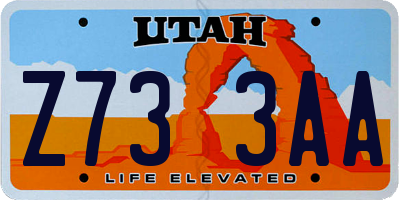 UT license plate Z733AA