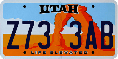 UT license plate Z733AB
