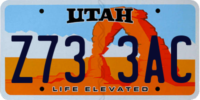UT license plate Z733AC