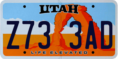 UT license plate Z733AD